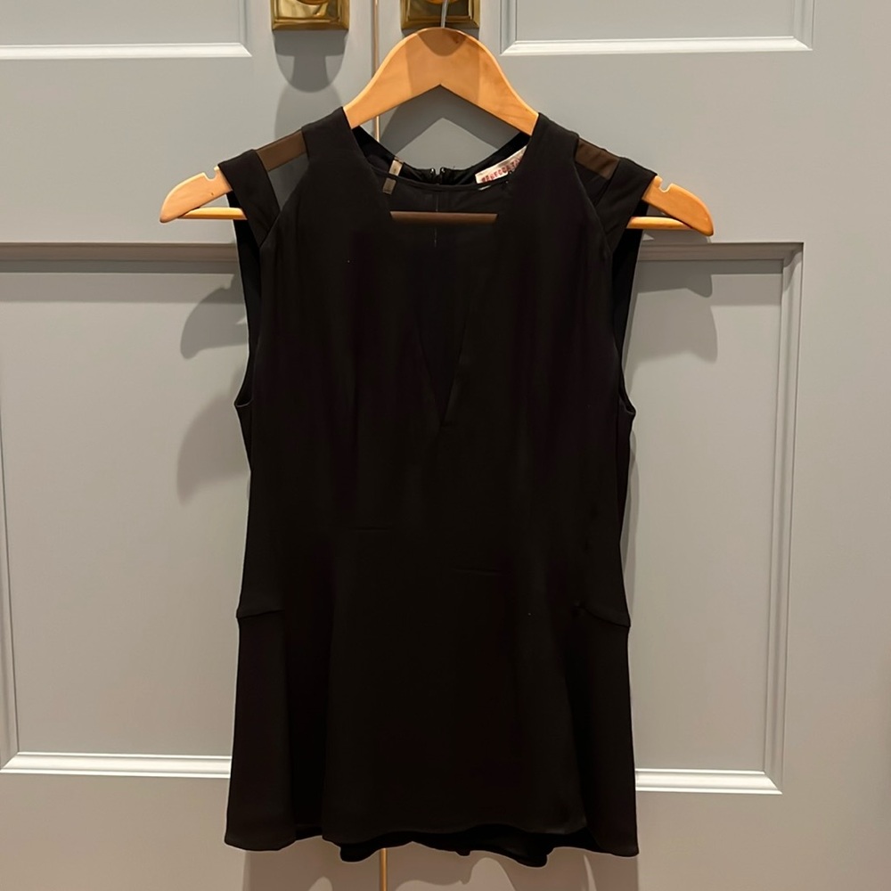 Rebecca Taylor black sleeveless blouse. PERFECT FOR NYE!!